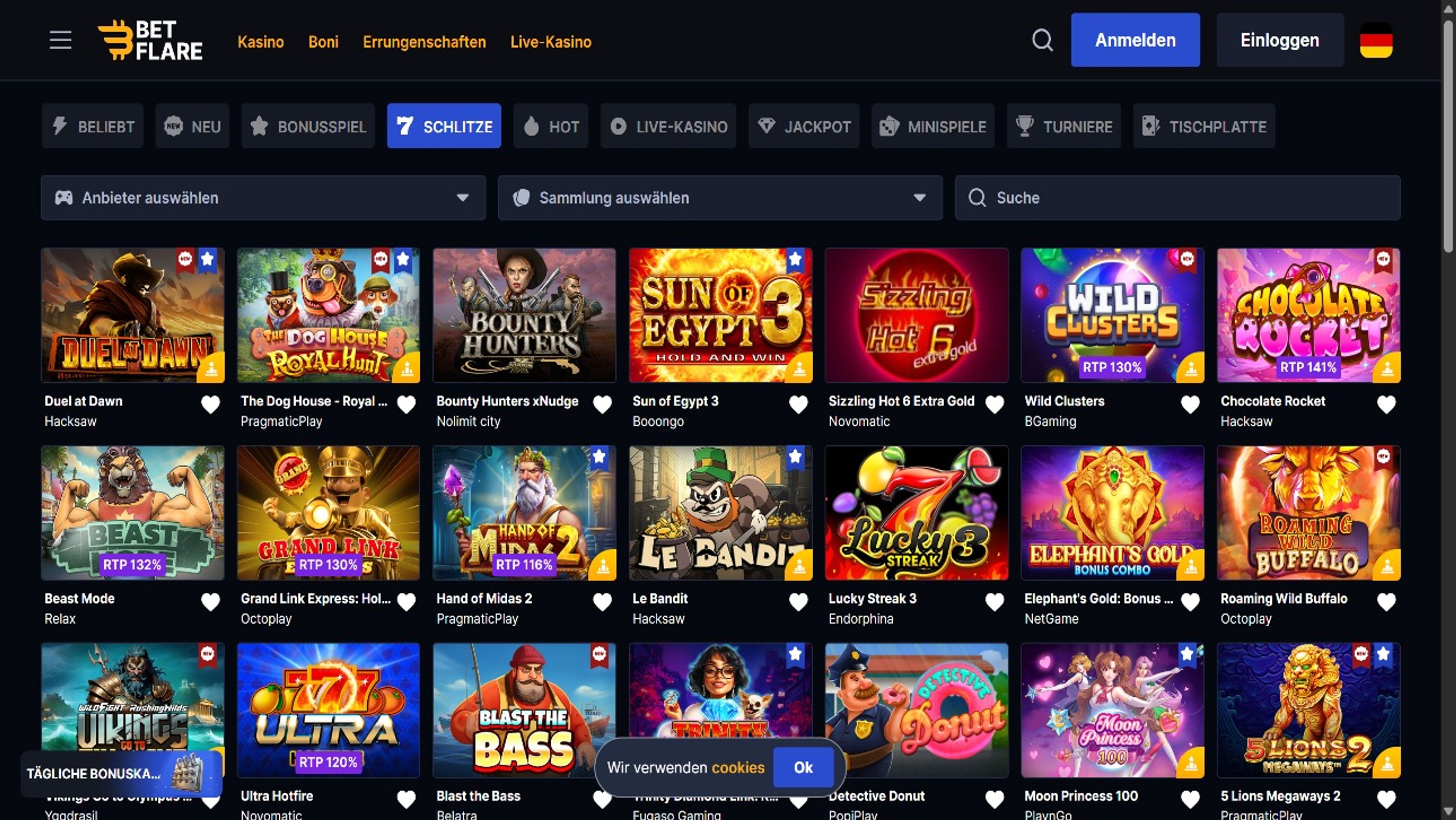 Betflare desktop screenshot 2